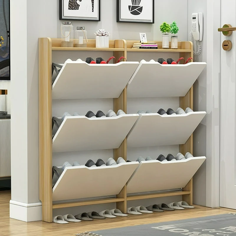 

Customizable new ultra-thin tipping bucket shoe cabinet 10cm 13cm entry door ultra-narrow shoe cabinet floor door back porch