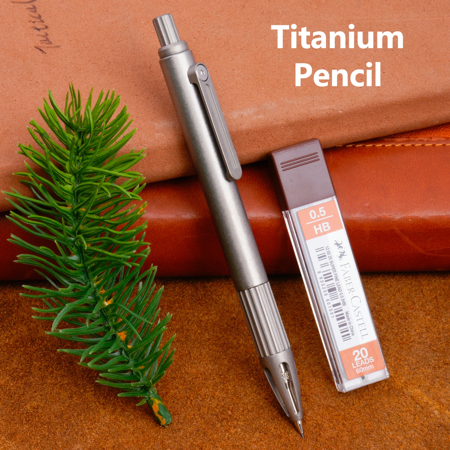 Mechanical pencil Titanium alloy pencil holder Metal pencil With pen clip And spare pencil lead Office/Student Stationery New