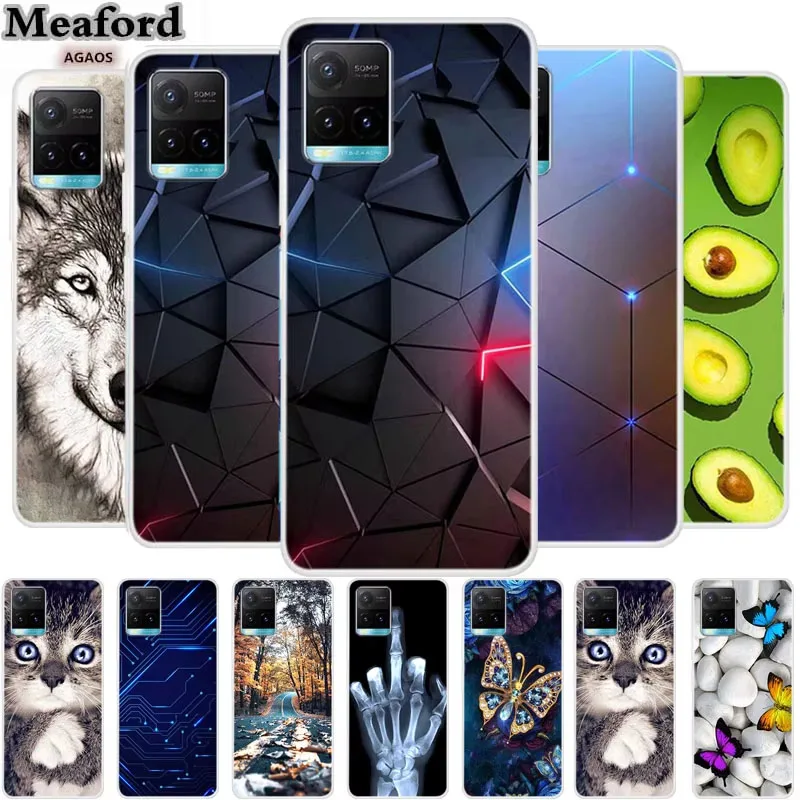 For Vivo Y21s Case Animal TPU Soft Silicone Back Cover Case For Vivo Y21s V2110 Shockproof Coque VivoY21s Wolf Cartoon New Funda