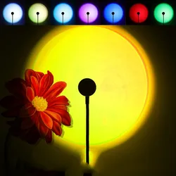 Led USB Sunset Lamp Night Light Projector Birthday Party Decoration Portable Mood Light For Bedroom Living Room Wall Photography