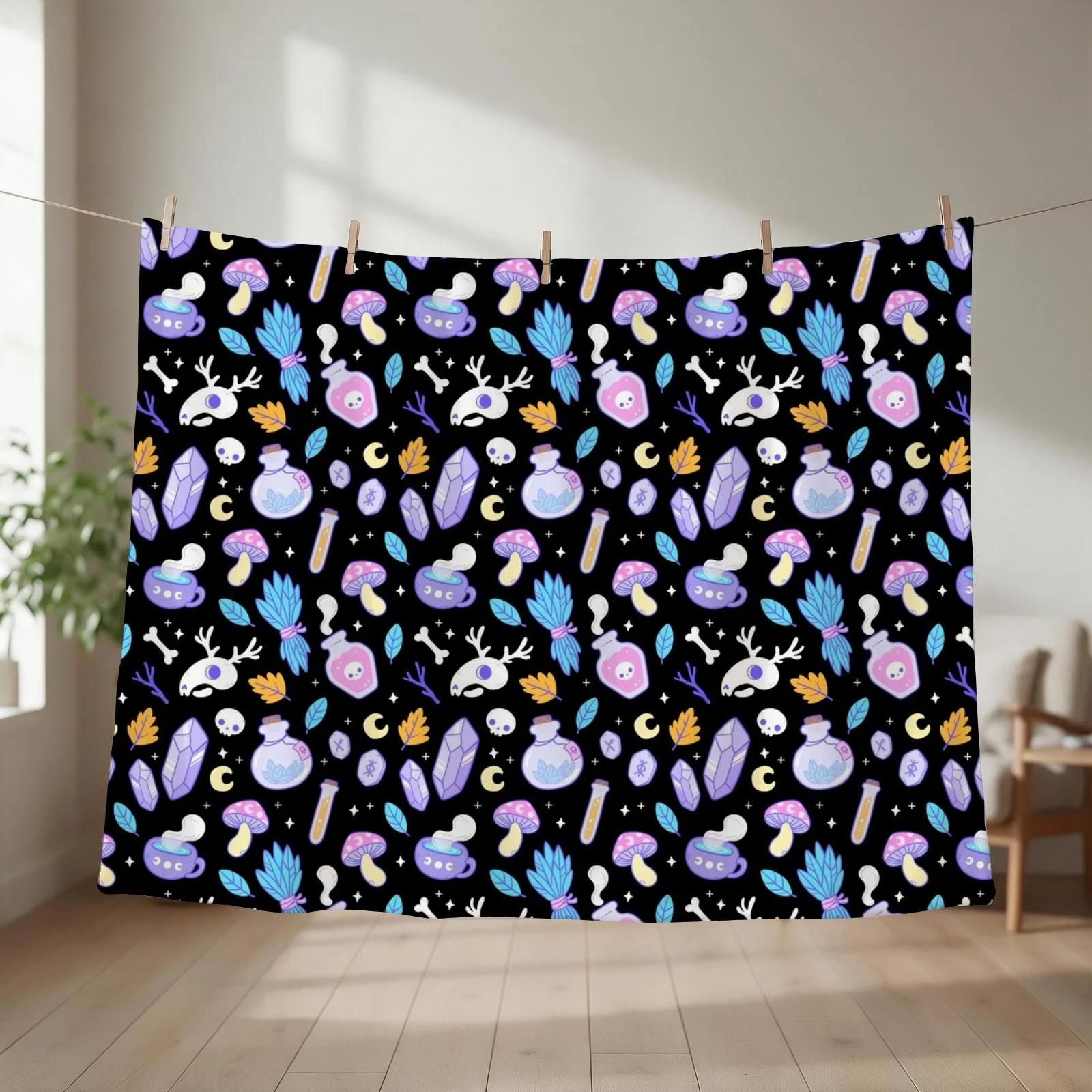 Witchy Ingredients Nikury Throw Blanket Custom Warm decorative Picnic Blankets
