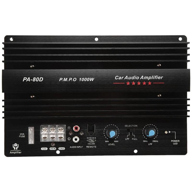 PA-80D 12V 1000W Car Audio High Power Amplifier Amp Board Powerful Subwoofer Bass Amp Car Player Promotion