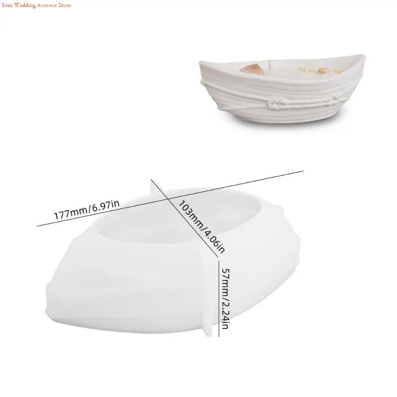 Molde silicona artesanal multifuncional G92D, moldes para cuencos almacenamiento en forma canoas para hacer portavelas