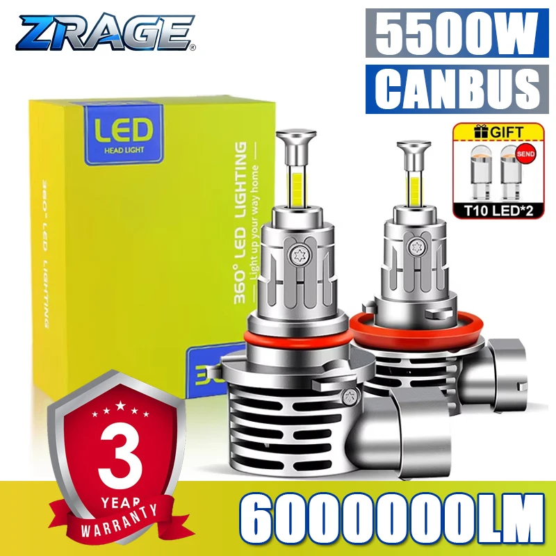 

H11 LED Turbo Lamps CANBUS H8 H11 HB3 HB4 9005 9006 1:1 Size Mini 360 LED Headlights Bulb Plug and Play With Fan Car Fog Light