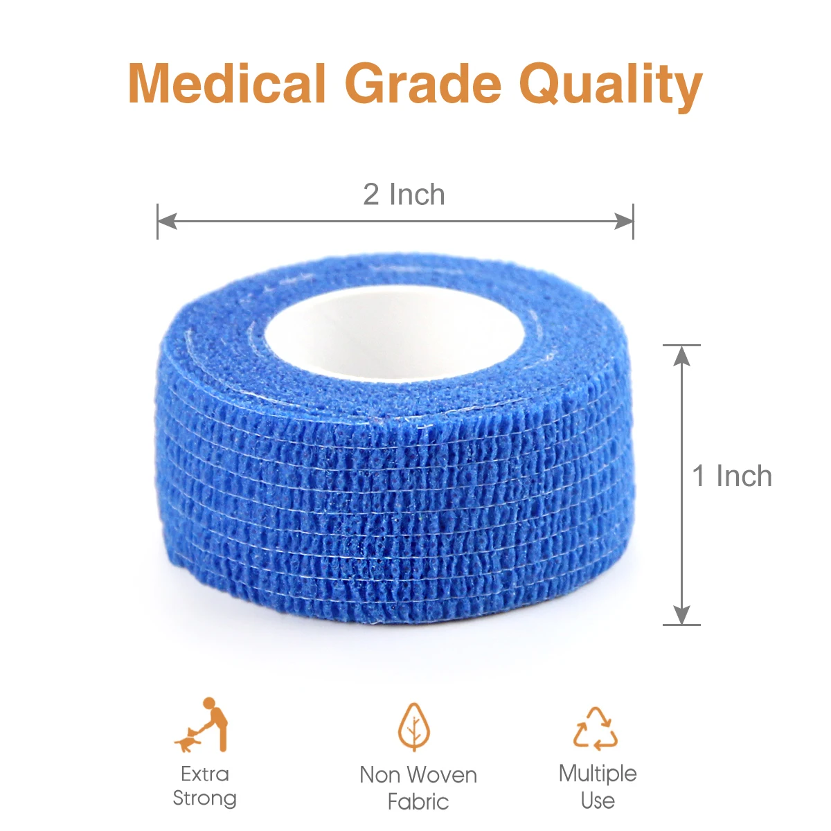 10 Rolls 2.5cm Vet Wrap Cohesive Bandage Bulk Self Adherent Wrap Non-Woven Vet Tape First Aid for Dogs Cats Horses Birds Animals