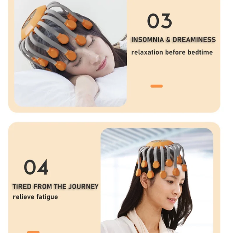 OEM 20 Point Relaxation Smart Electric Scalp Massage Tool Octopus Head Massager