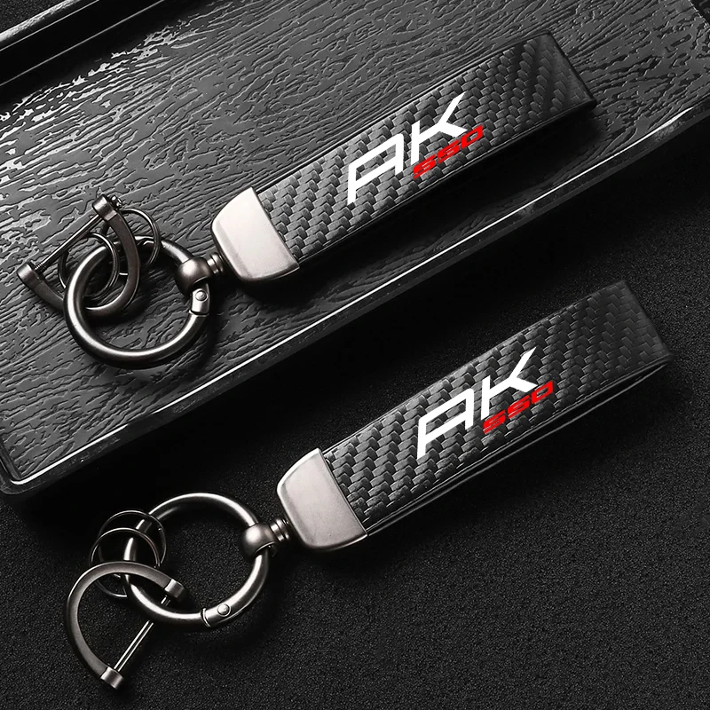 Motorcycle Key Chains KeyChain Leather Carbon Fiber for KYMCO Xciting 250 300 400 AK550 CT250 CT300 S400 Motorcycle Accessories