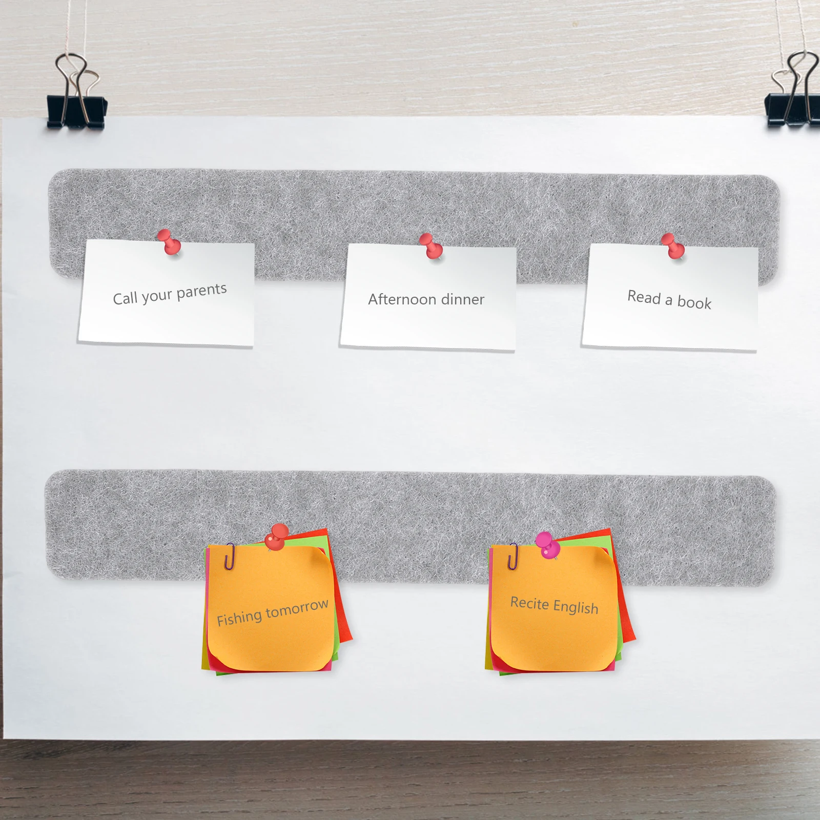 

8 pcs Felt Bulletin Board Memo Strip Pin Strips Cork Self Adhesive Bar Decorative Wall Office Home Use Material