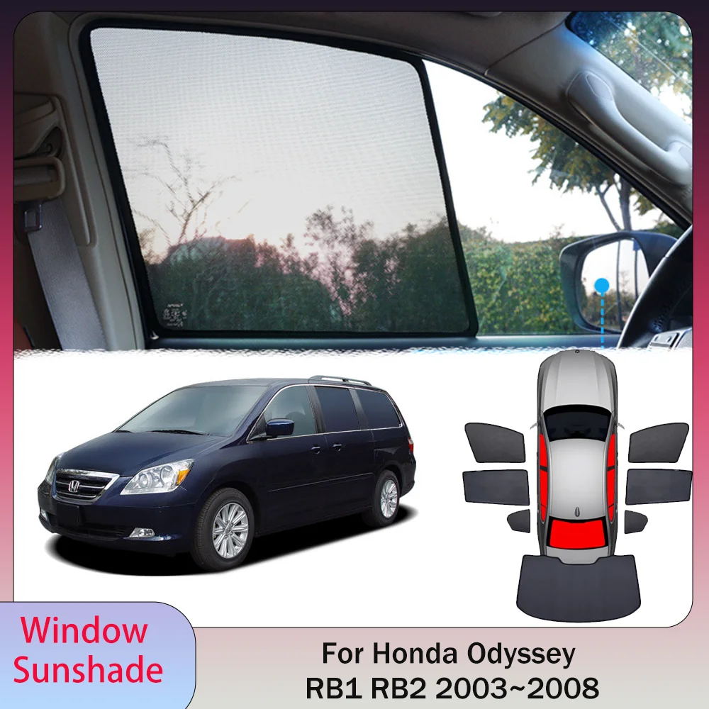 For Honda Odyssey Luxury 2003~2008 2004 2005 2006 Car Magnetic Mesh Privacy Sunshade Side Window Sun Shade Protection Accessorie