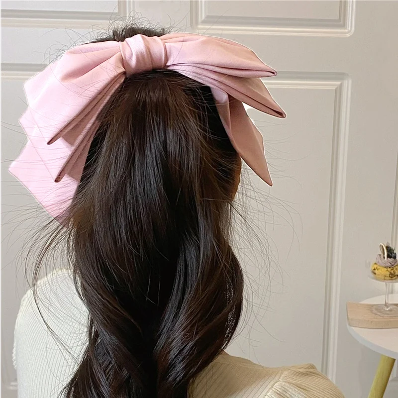 Oversized Three-Layer Bow Girl Hairpin Alloy Bottom Clip Trend Headdress Spring Barrette Hair Clip Hair Accessories For Women