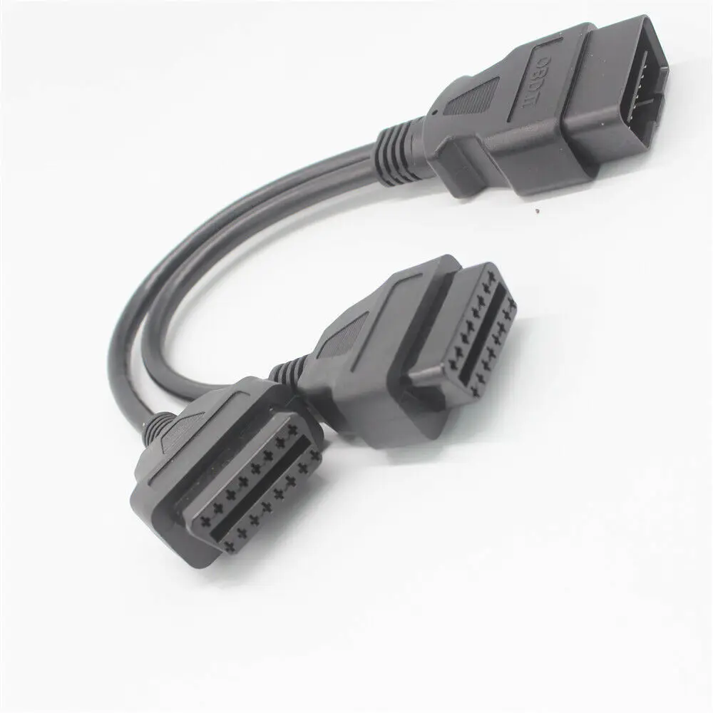 

Mr.Tough OBD2 Extension Signal splitter cable lead 16-Pin Male to Dual Female Y Adapter