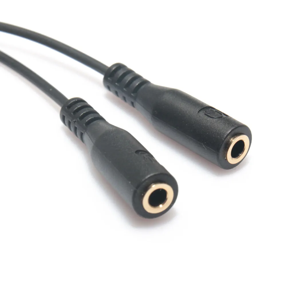 3.5mm Headphone Mic Splitter Audio Adapter Male to 2 Female Y Splitter Cable for Stereo Output and Microphone Input
