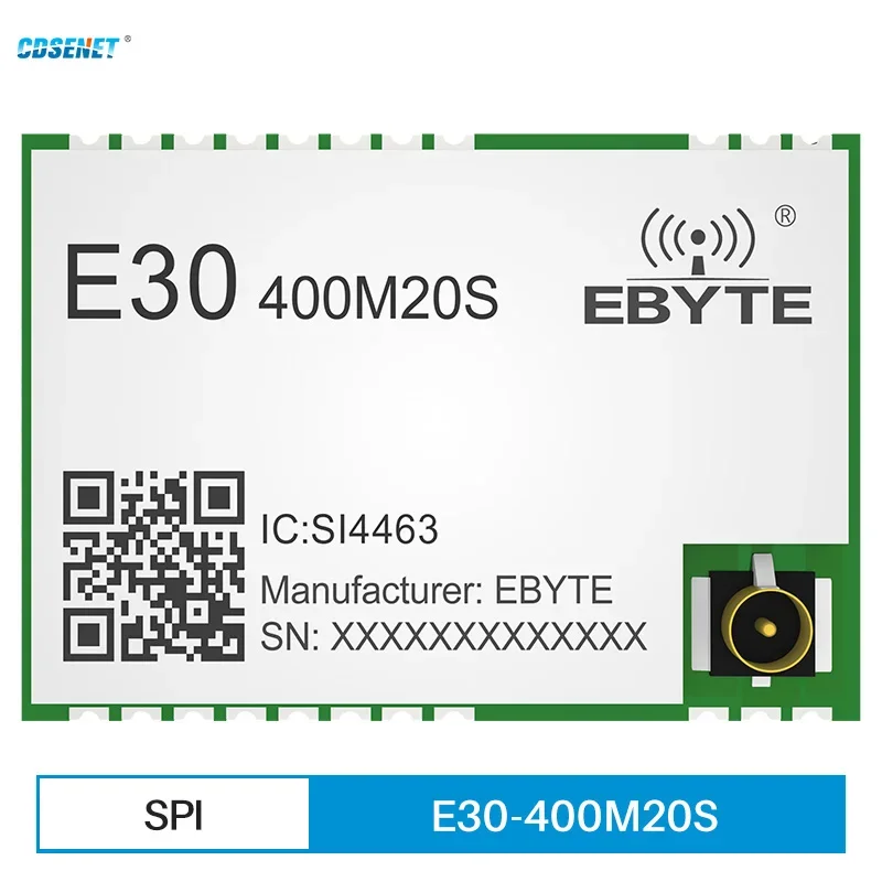 

Беспроводной радиочастотный модуль SI4463 433 МГц SPI на большие расстояния 2,5 км 20 дБм IPEX для умного дома WEAR VR RFID CDSENET E30-400M20S (4463)