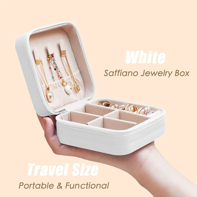 Portable Mini Jewelry Storage Box Travel Organizer Jewelry Case Leather Storage Earrings Necklace Ring Jewelry Organizer Display