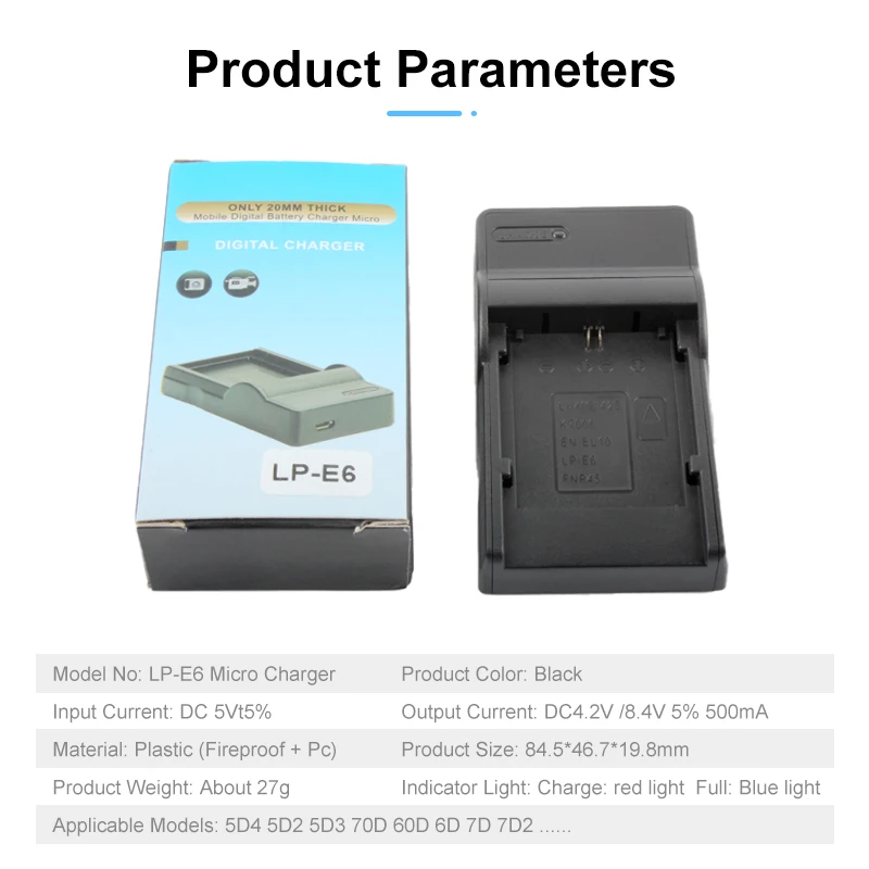 10 teile/lose LP-E6 LP-E6N batterie usb ladegerät für canon eos 6d 7d 5d mark ii iii iv 5d 60d 60da 70d 80d 90d 5d r5 r6 xc10 xc15