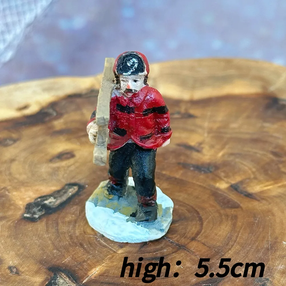 Christmas Village Career Character 3D Resin Fridge Magnet Set, Winter Xmas Mini Figurine Souvenir, Gift & Collectible