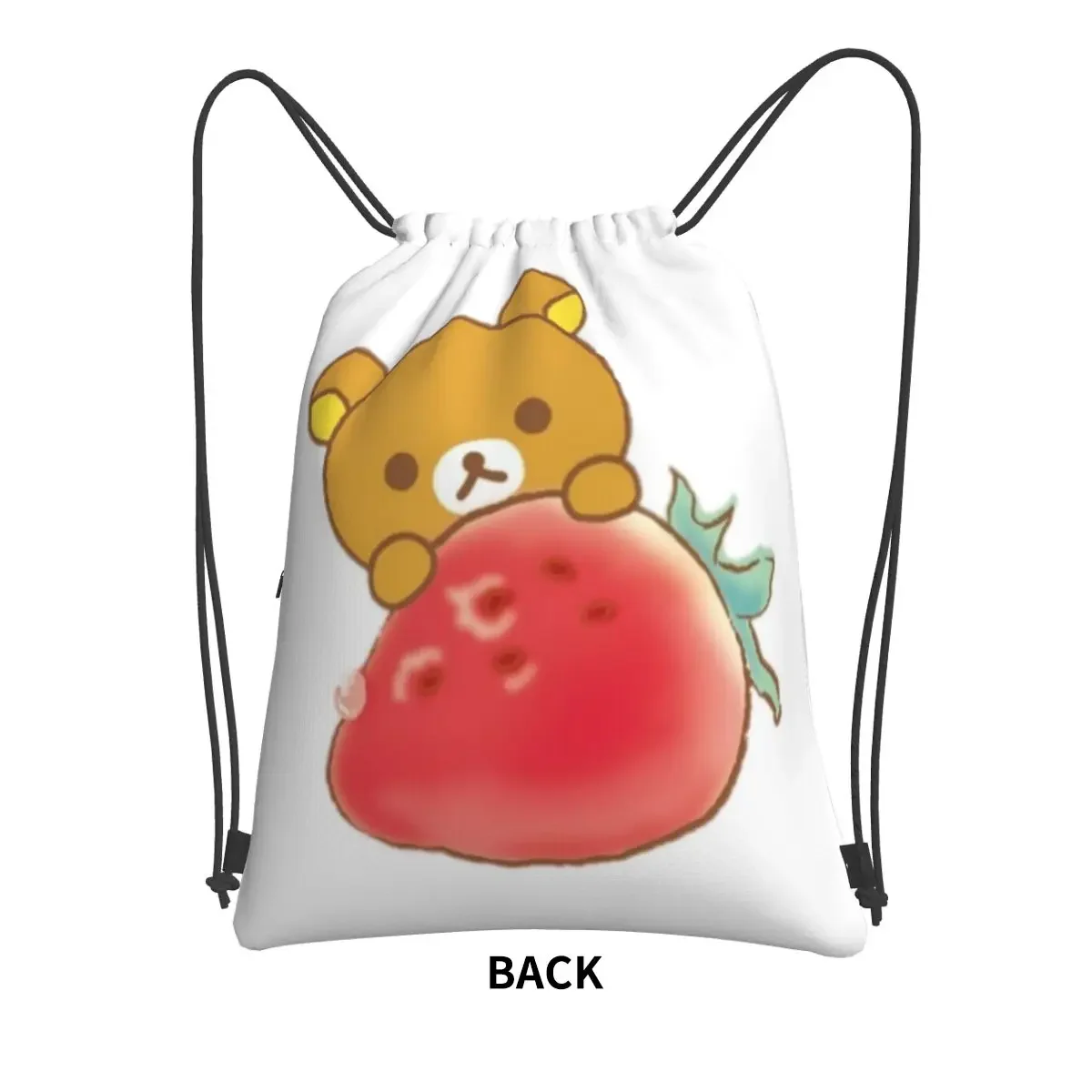 Rilakkuma Sakura Portable Backpacks Drawstring Bag Multi-function Drawstring Bundle Pocket Storage Bags For School Students