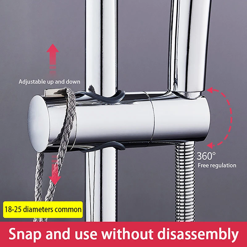 Akcesoria łazienkowe Obrót 360 ° 18-25mm uchwyt regulowana słuchawka prysznicowa wieszak pod prysznic zacisk wspornik szyny z głowicą prysznicową