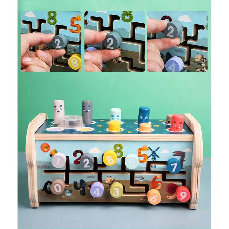 -A14E Hand Knock Piano Xylophone Wooden Kids Toy Animal Dog 8 Different Tones With Music Early Education Gift For Kids