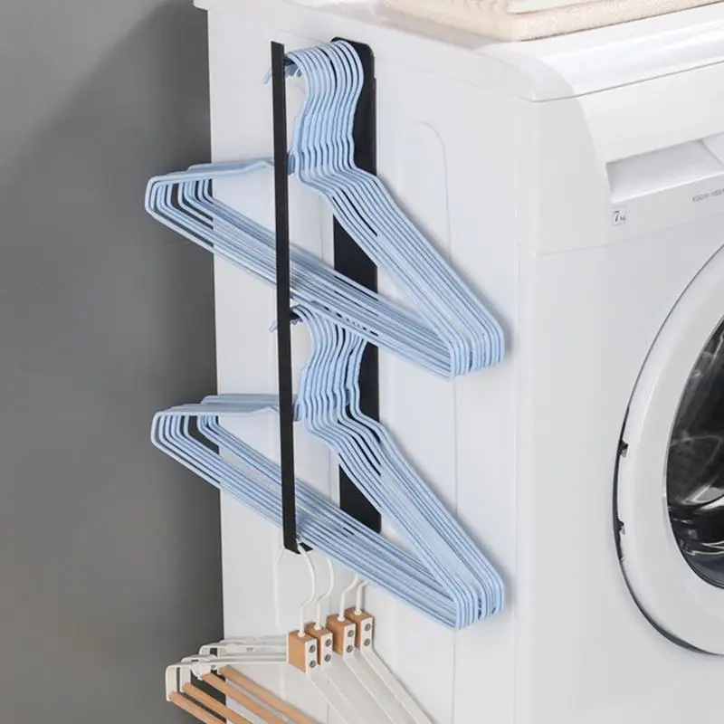 Clothes Hanger Holder Punch-Free Wall-Mounted Hanger Organizers and Storage Magnetic Absorption Wardrobe Balcony Clothes Hanger