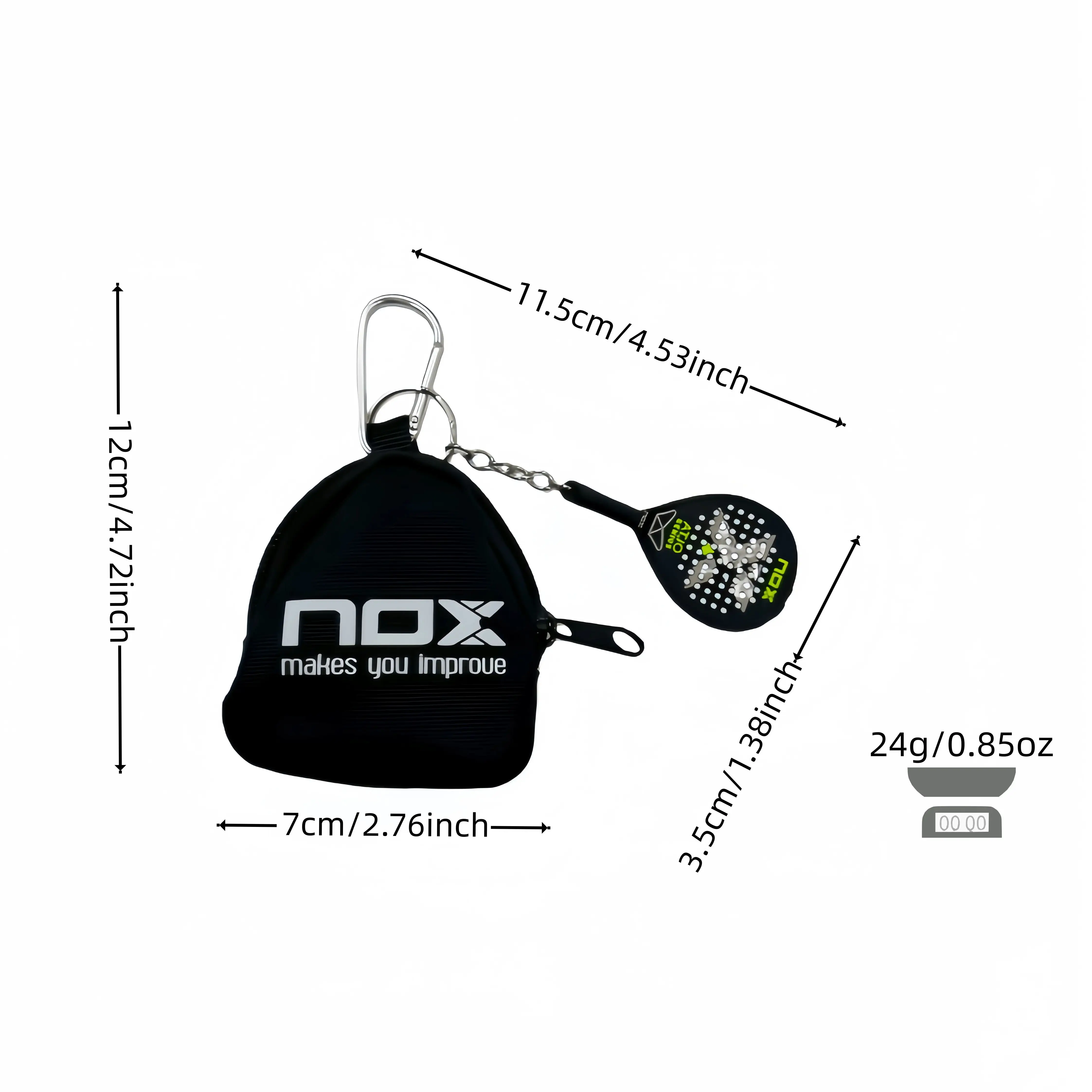 Nox Keychain and Small Wallet Set, Creative Tennis Racket Keychain, Fun Sports Theme Gift, Party Favors, Unique Present Idea
