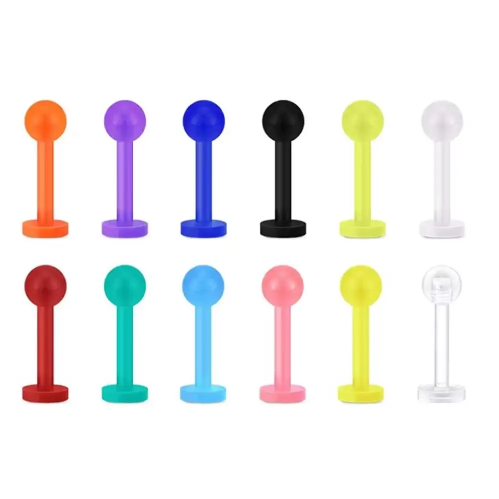 1Pcs 16G Flexible Colorful Piercing Retainer Acrylic Lip Rings Labret Stud Clear Clicker Comfortable Barbell Ear Tragus Dait
