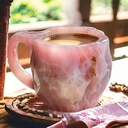 New Natural Resin Mineral Crystal Coffee Cups Colorful Large-Capacity Agate Crystal Cups Household Necessities