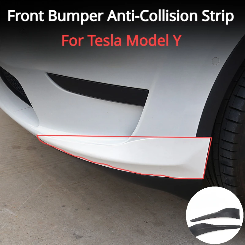 Striscia Anti-collisione paraurti anteriore per Tesla Model Y barra anteriore angolo Crash Cover protettiva TPE Trim accessori auto 2021-2023