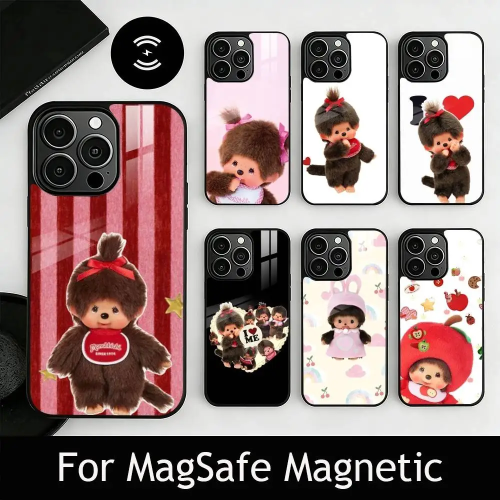 C-Cute M-monchhichis-s Phone Case For iPhone17,16,15,14,13,12,11 Plus,Pro Magnetic For Magsafe Wireless Charging