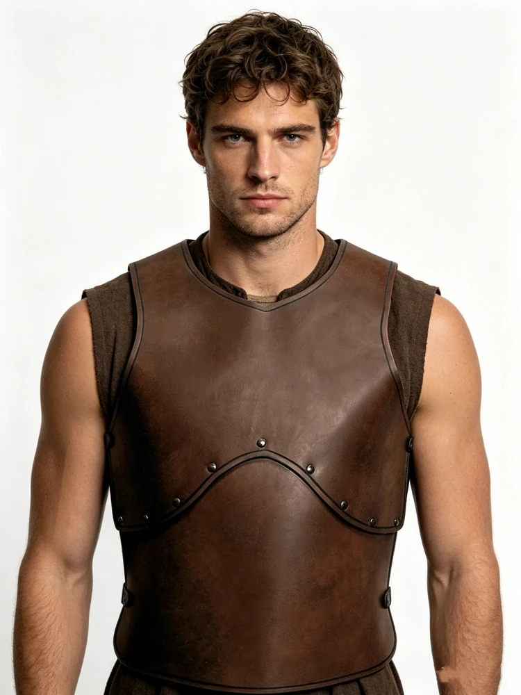 

Adult Medieval Pirate Chest Armor PU Leather Knight Warrior Cosplay Costume Theme Party Men Cosplay Breastplate Vest
