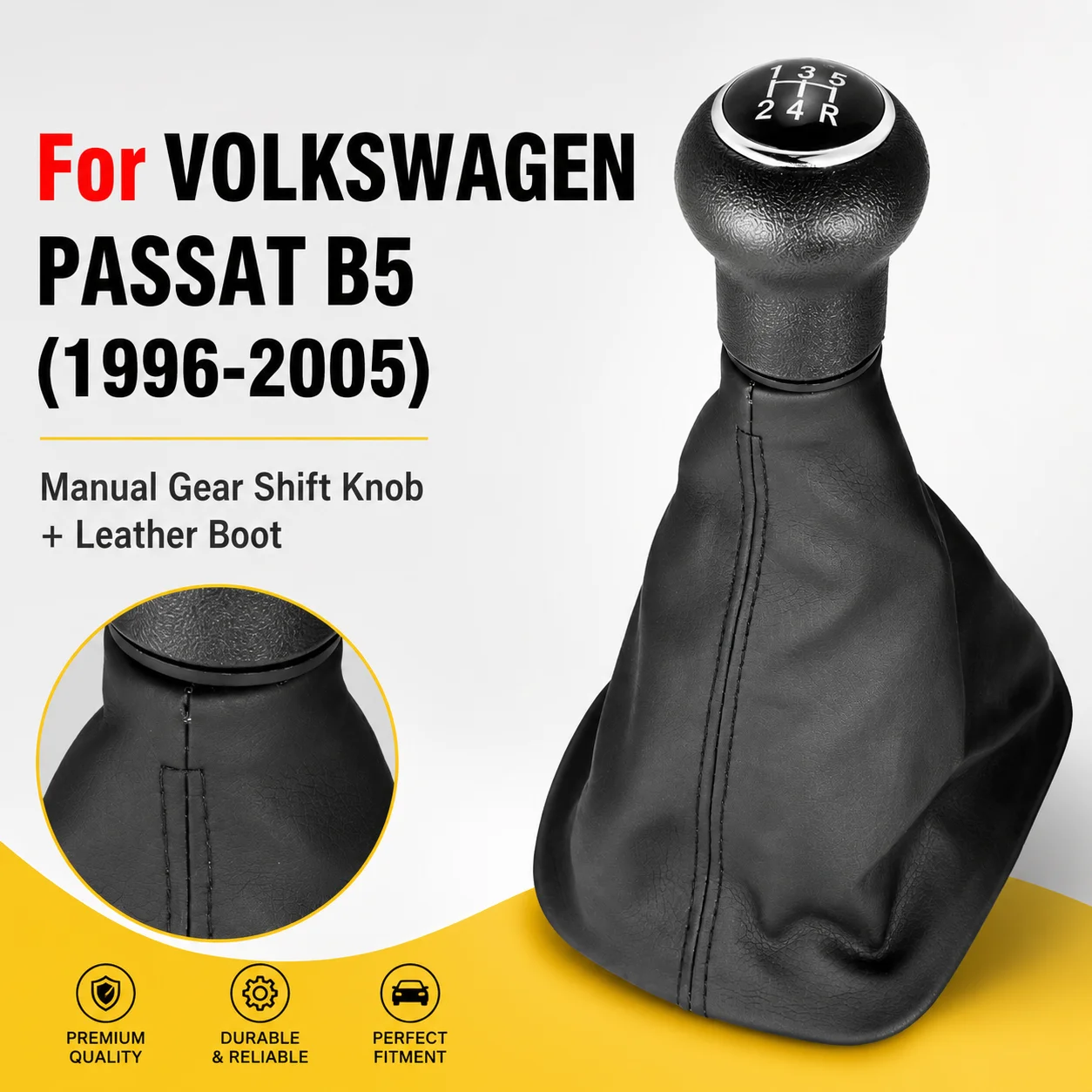 

5/6 Speed Gear Shift Knob Leather Gaiter Boot Cover For VW Volkswagen Passat B5 B5.5 FL 3B 3B2 3B5 1996-2005 Accessories