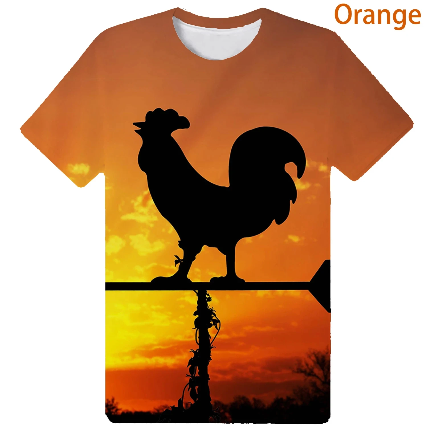 Футболка мужская оверсайз с круглым вырезом, тенниска с 3D-принтом петуха, Повседневная модная майка с короткими рукавами, модная уличная одежда, лето
