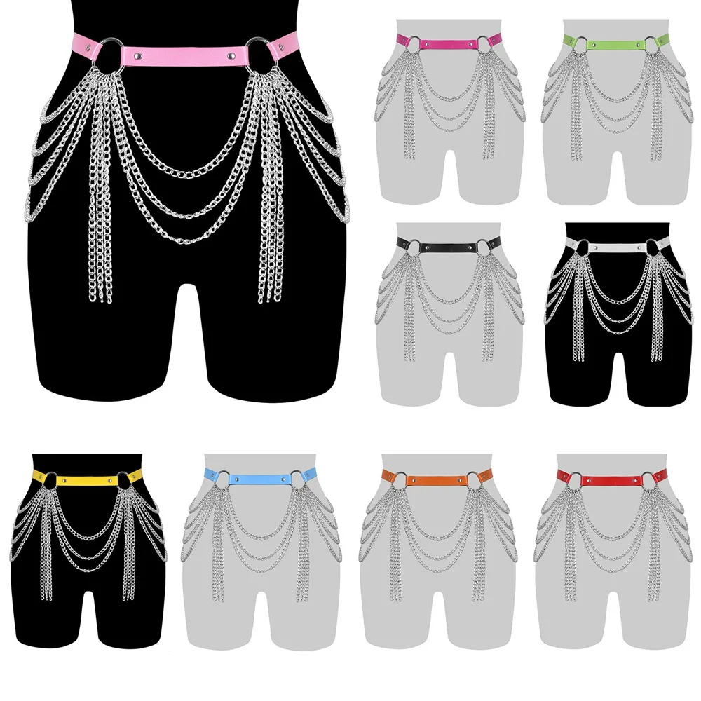 

Leather Garter Belt Body Straps Lingerie Women Gothic Suspenders Harajuku Harness Leg Cage Bondage Body Belt Festival Rave