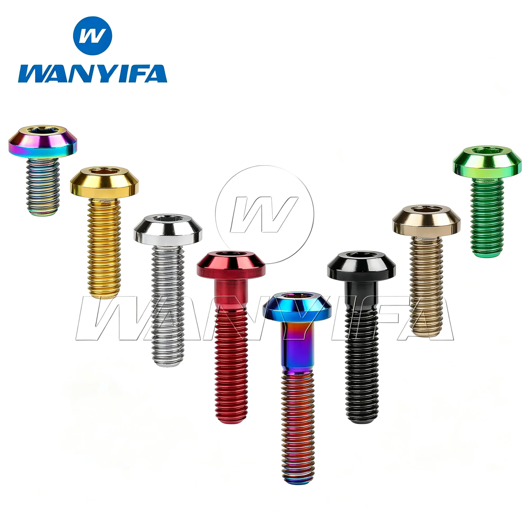 Wanyifa Titanium Bolt M6/M8X12/15/20/25/30/35/40Mm Thick Umbrella Head Hexagon for Bicycle and Motorcycle Brake