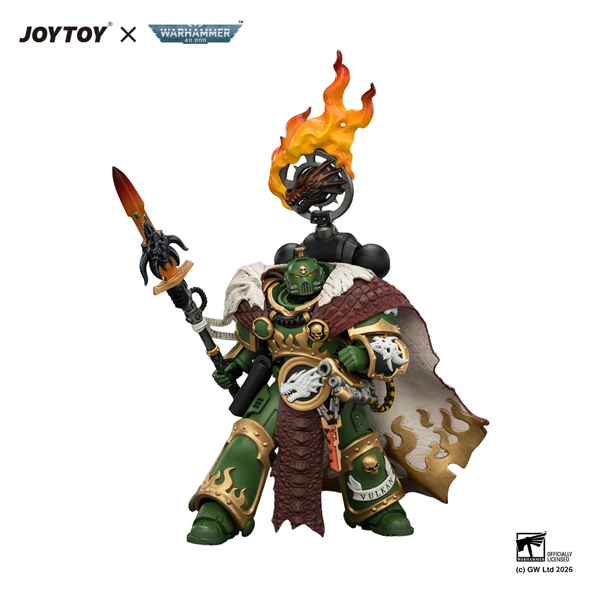 JOYTOY Warhammer 40,000 1/18 Action Figures Salamanders Vulkan He'stan, the Forgefather with the Spear of Vulkan view 5