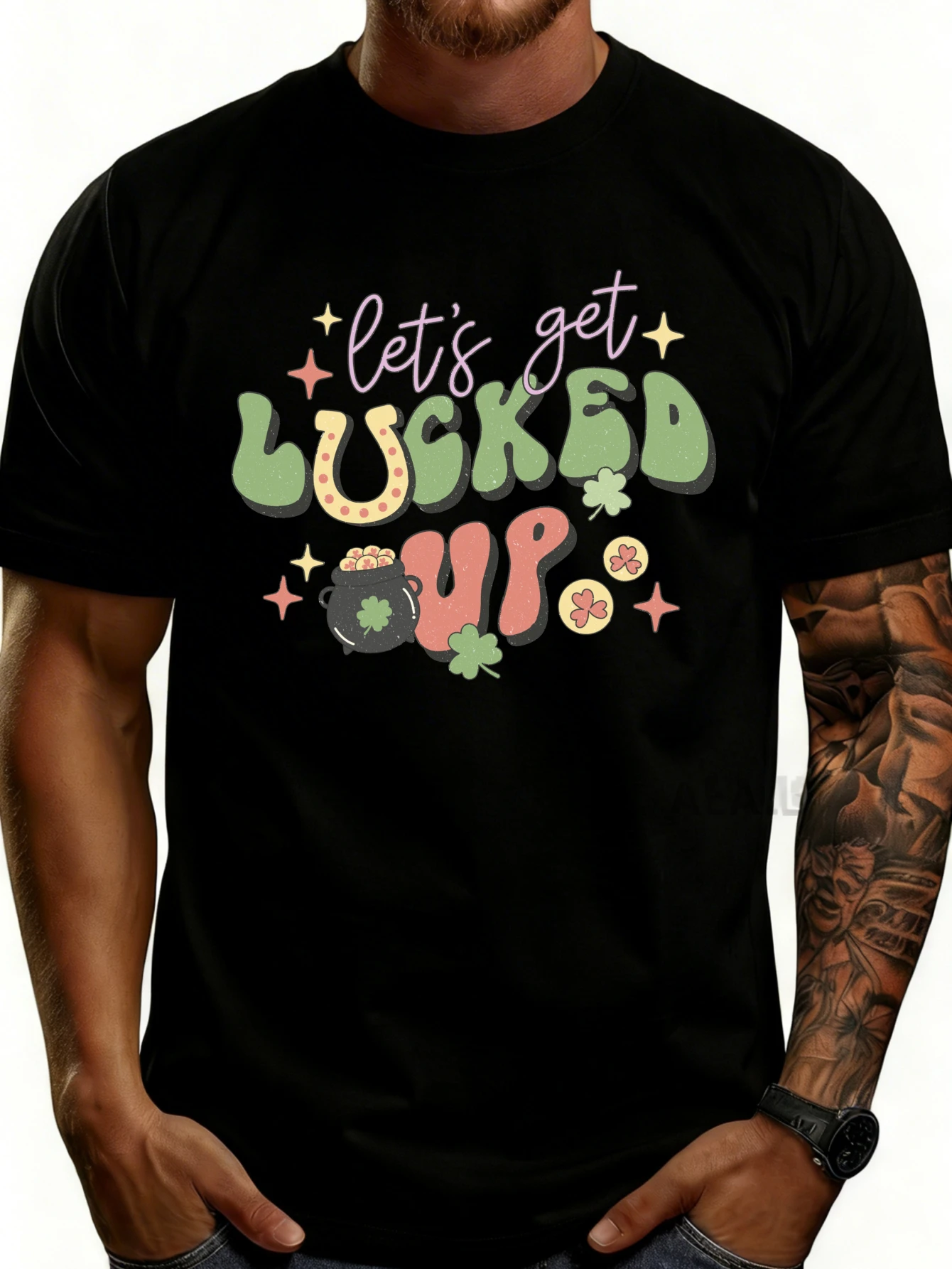 Casual and Fun Style Men's T-Shirt Let's Bring Some Luck! St. Patrick's Day Theme Spring Gift for Him