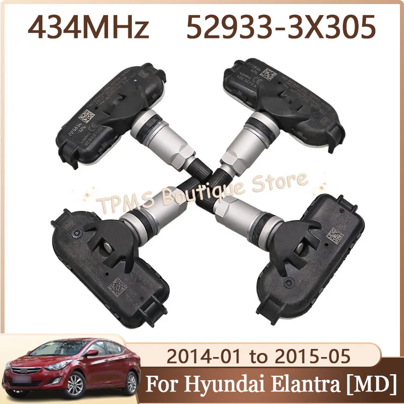 

Датчик давления в шинах TPMS, автомобильные аксессуары 52933-3X305, 4 шт., 434 МГц для Hyundai Elantra Kia Cerato Rio