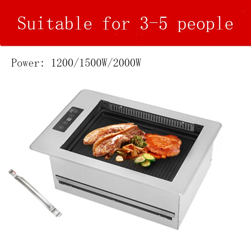 Restaurant Grill Electric Commercial Smokeless Barbecue Grill Pan Embedded Korean Grill Smokeless BBQ Touch plancha cocina