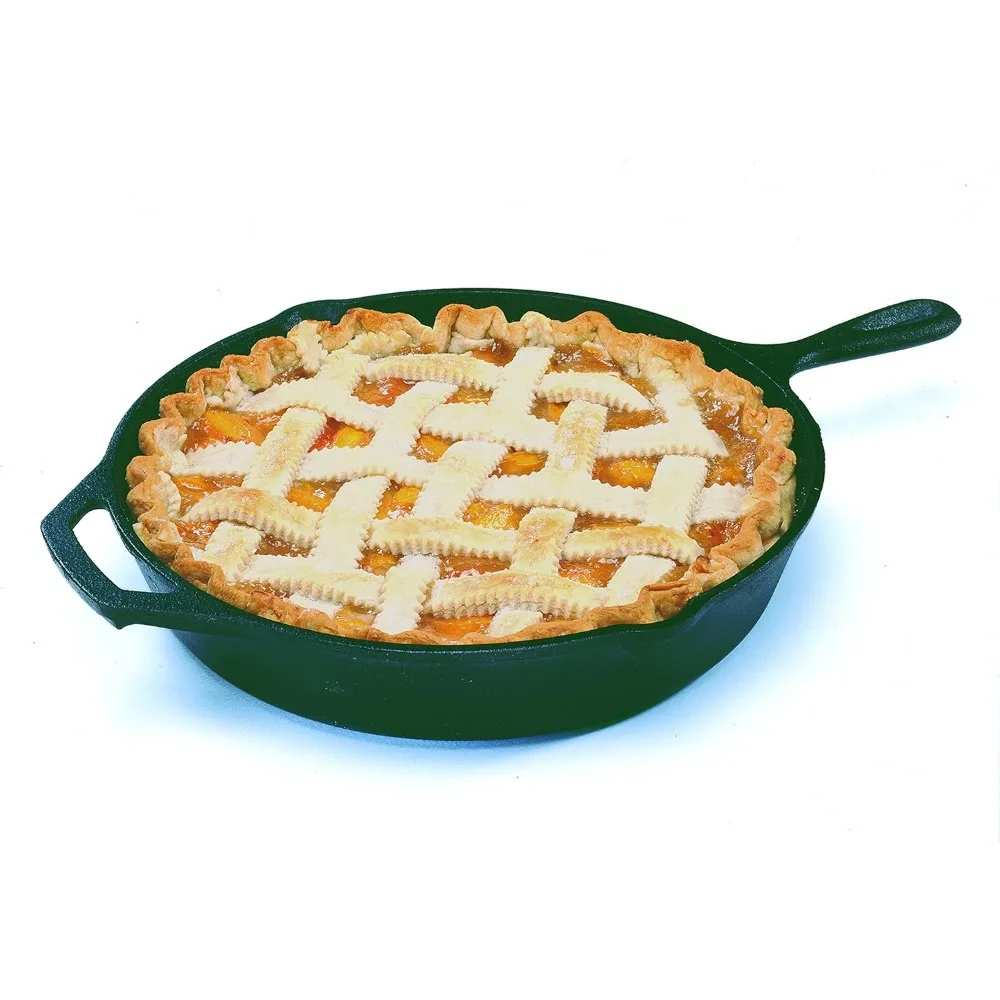 حزمة مقلاة من الحديد الزهر - 12، 10.25، و8 مجموعات من 3 مقالي، متبلة للطهي