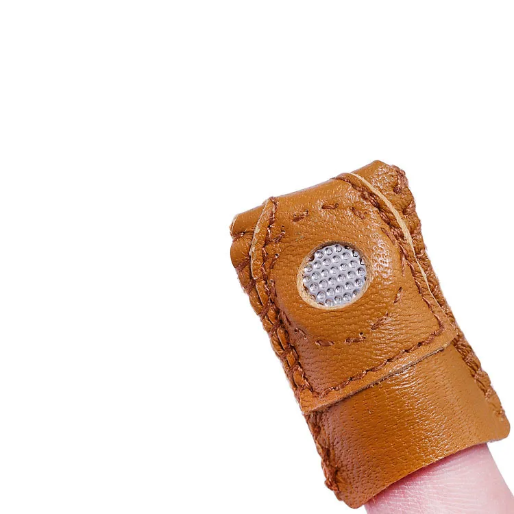 Leather Thimble Knitting Thimble Finger Protector Coin Thimble Pads For Hand Sewing Quilting Knitting Pin Needles Craft DIY