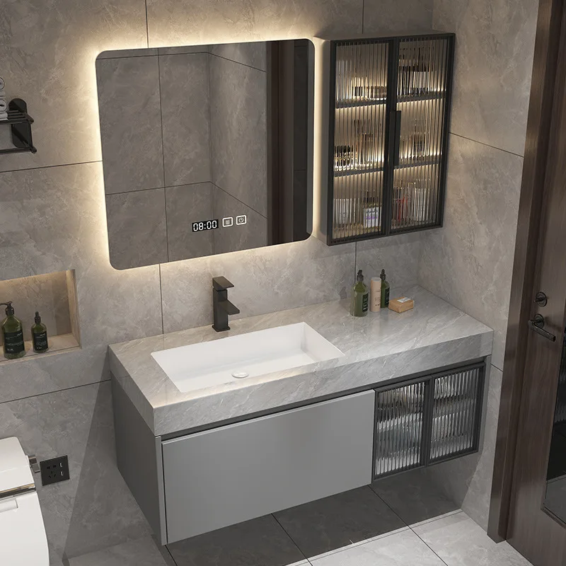 

Slate ceramics seamlessly integrated bathroom cabinet combination simple washbasin washbasin cabinet toilet washbasin