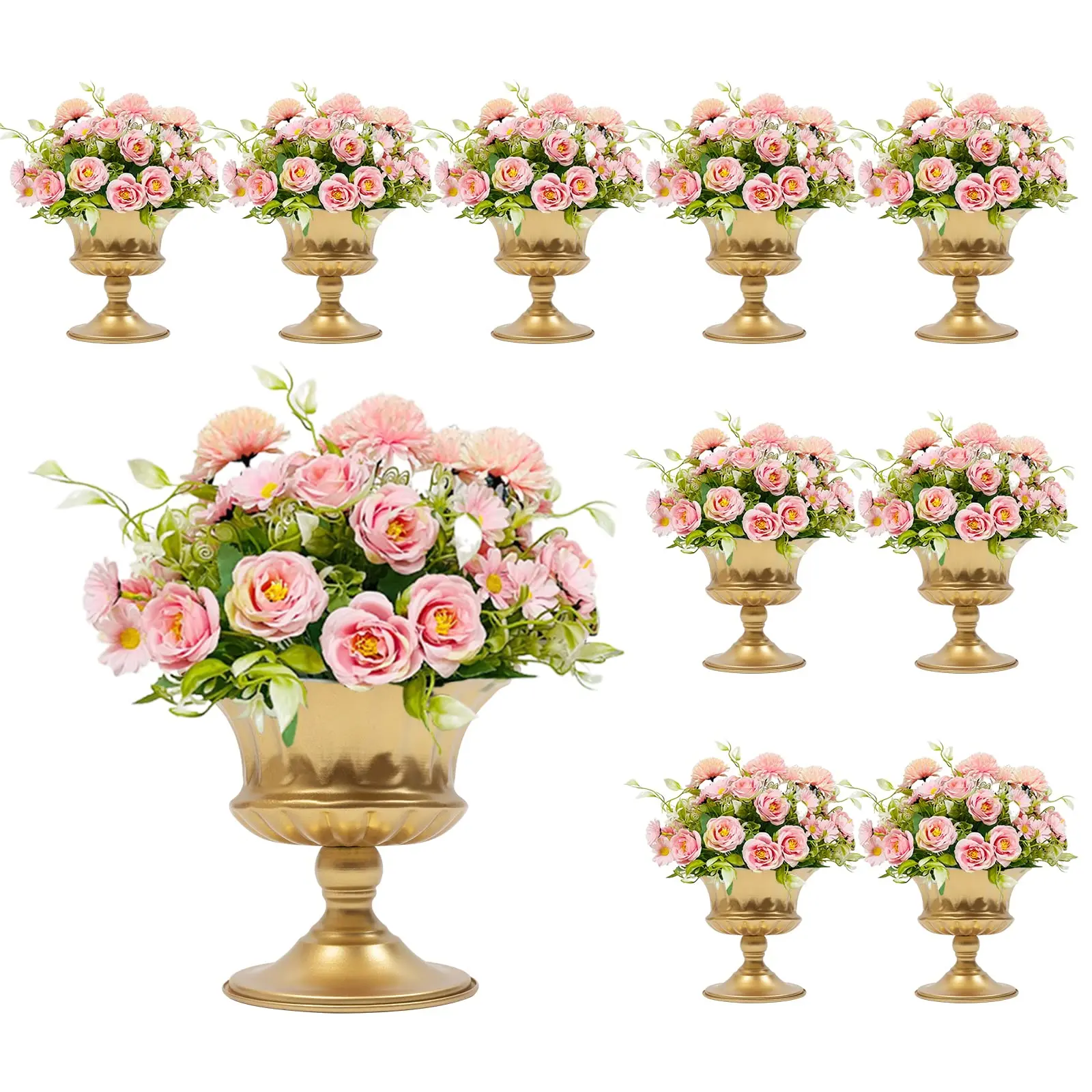 

10 件 Wedding Flower Vases, Tabletop Metal Wedding Flower Trumpet Vase, Wedding Centerpieces for Tables, Wedding Anniversary Birth