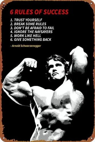 Arnold Schwarzenegger quot Metal Tin Vintage Logo Poster Wall Decor Restaurant