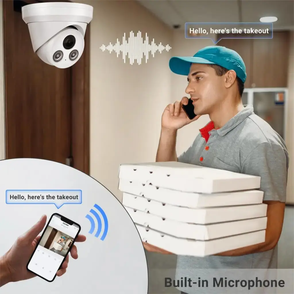 Hikvision Compatible 5MP IR or ColorVu IP Camera Night Vision Build in MIC Human Vehicle Detection Surveillance Network Camera