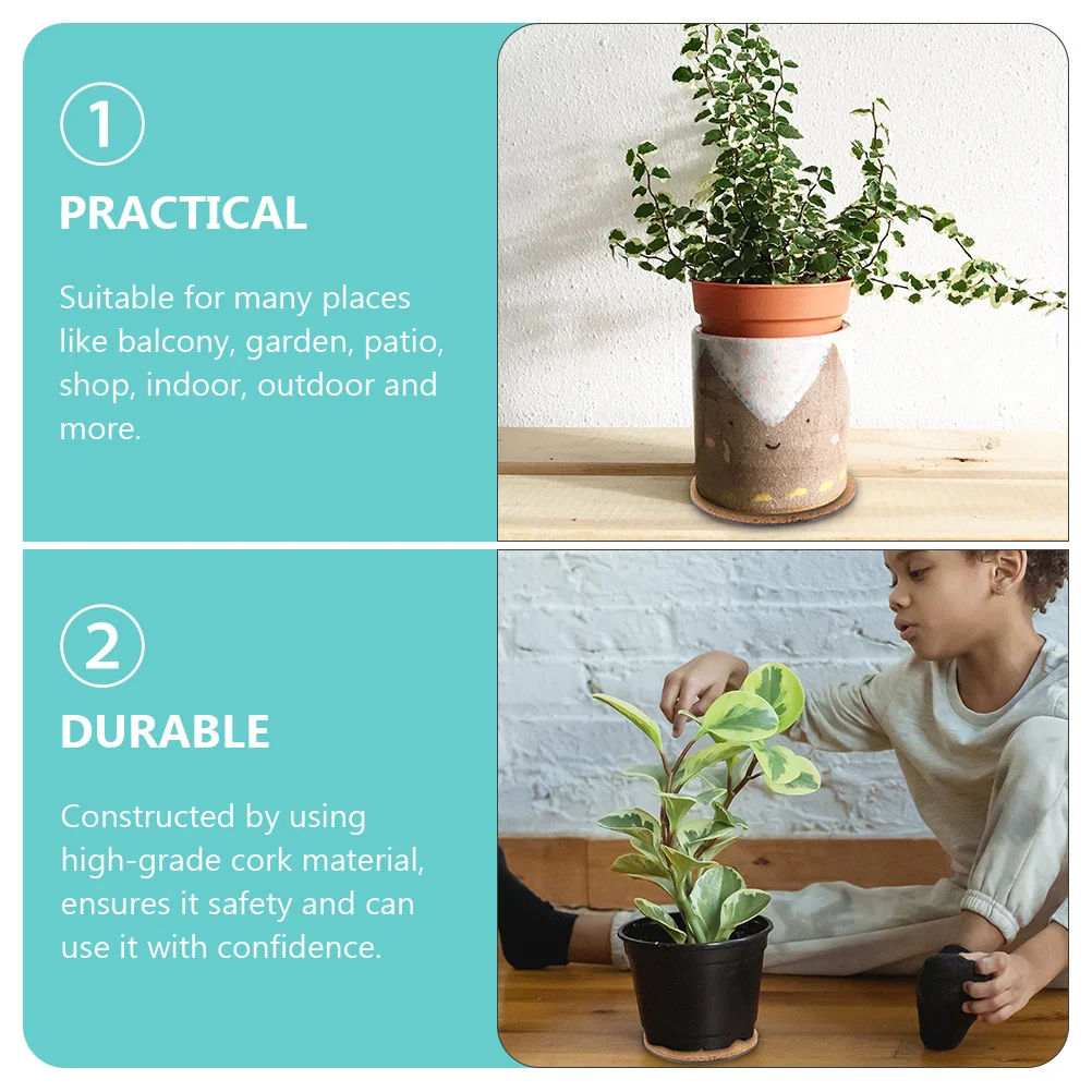 

Flowerpot Pad 6 Inch Cork Plant Coaster Water Resistant Gardening Tray Indoor Outdoor Plant Saucer Mat Garden Planter Pad