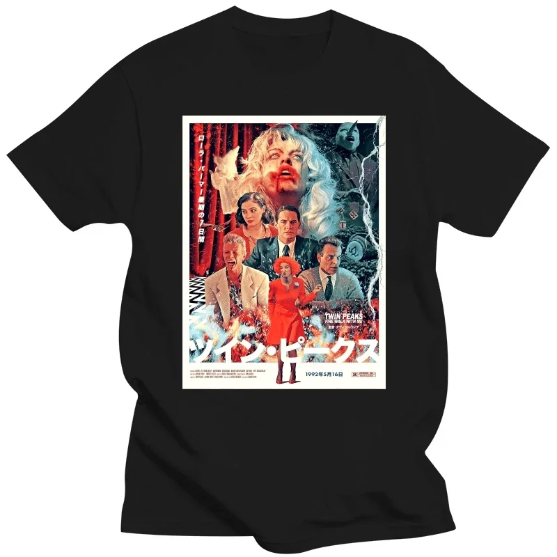 Men Summer Cotton Male Casua  Letters Twin Peaks v1 T-shirt movie poster David Lynch Kyle MacLachlan all sizes S-5XL