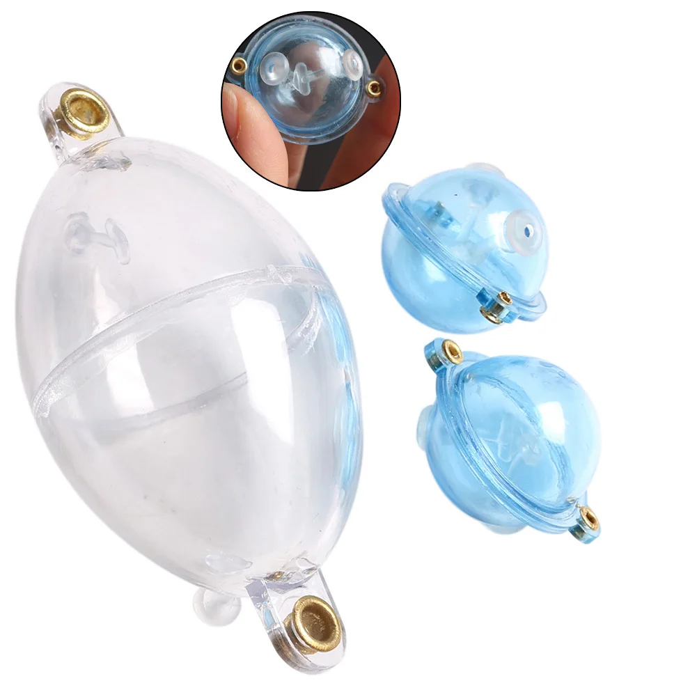 3Pcs In Line Bubble Float Fishing Hollow-Balls Floats Slide Bubbles Line Through Tackle Water Ball Hollow Transparent