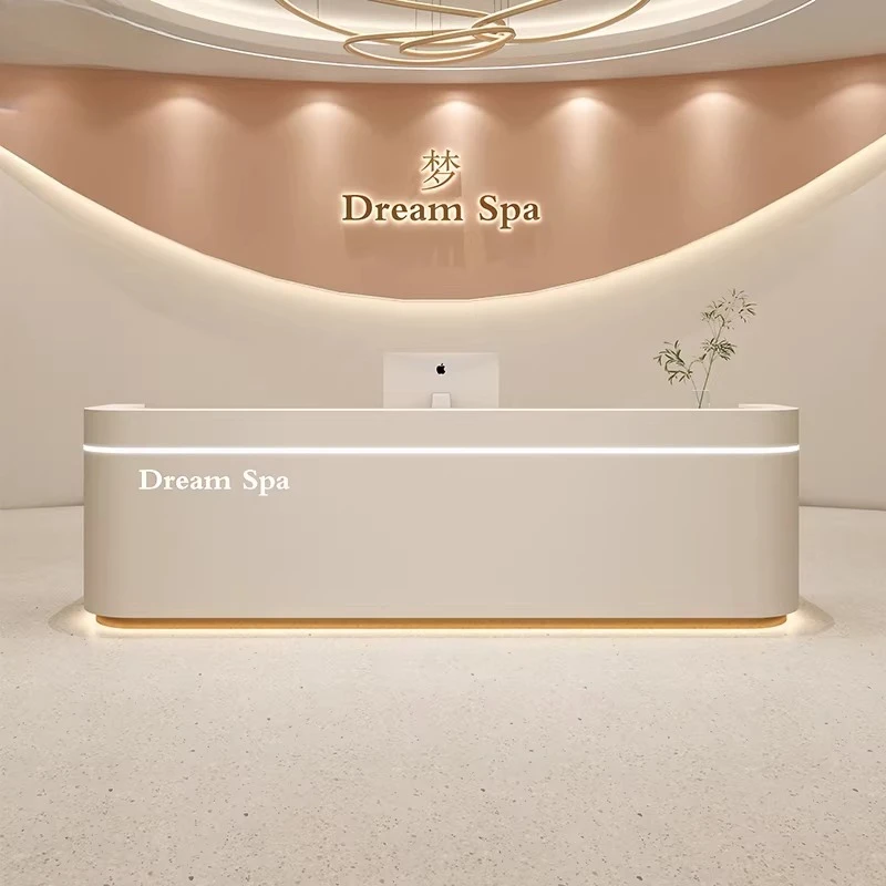

Long Luxury Reception Desks Modern Welcome Display Beauty Executive Reception Desks Design Company Scrivania Trendy Furniture