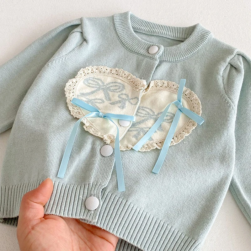 

2025 New Autumn Newborn Baby Girls Long Sleeved Knitted Sweater Coat Toddler Baby Girl Knitting Cardigan 0-3Yrs Children Clothes
