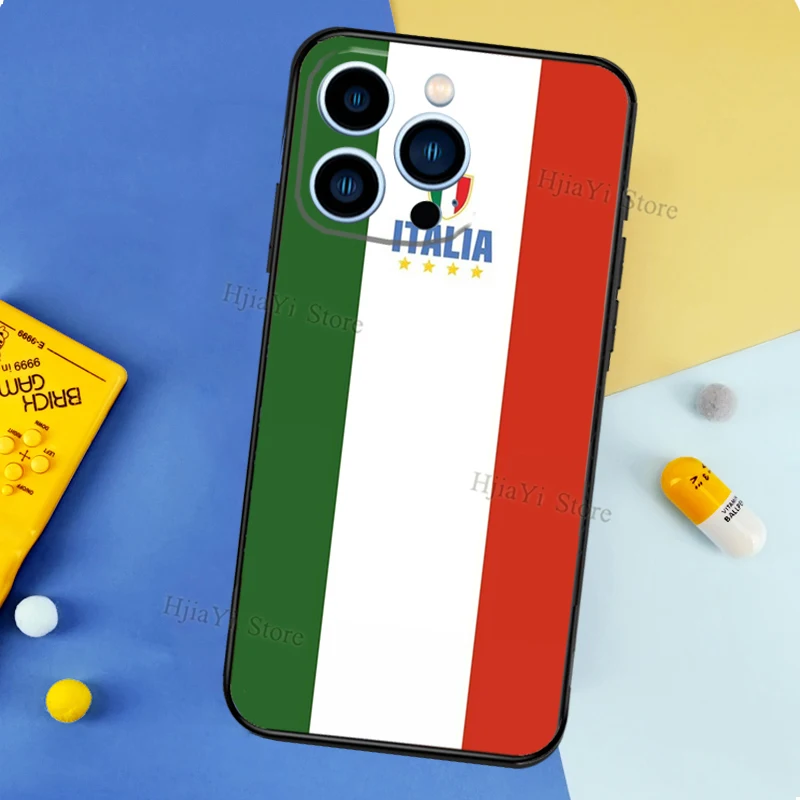 Italy Flag Phone Case For iPhone 13 12 11 14 15 16 Pro Max Mini XS X XR Plus Soft Cover Case